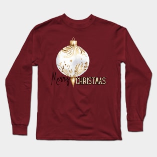 Gold and Ivory Christmas Ornament with Merry Christmas Long Sleeve T-Shirt